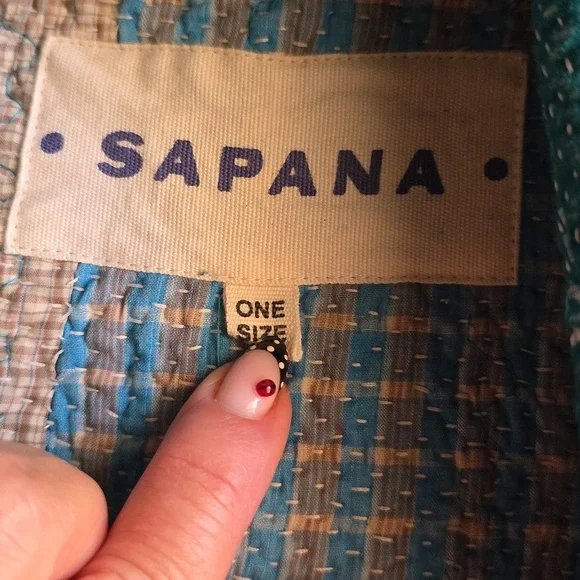 Sapana Blue and Teal Patterned Jacket - Picture 3 of 5